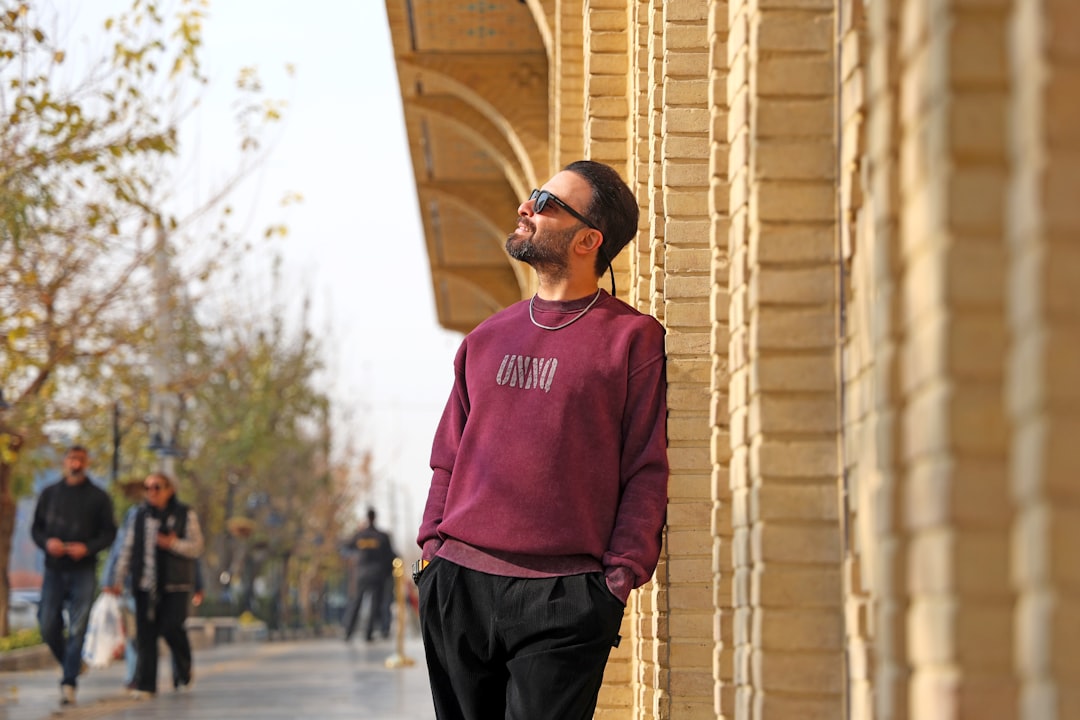 Photo burgundy pants